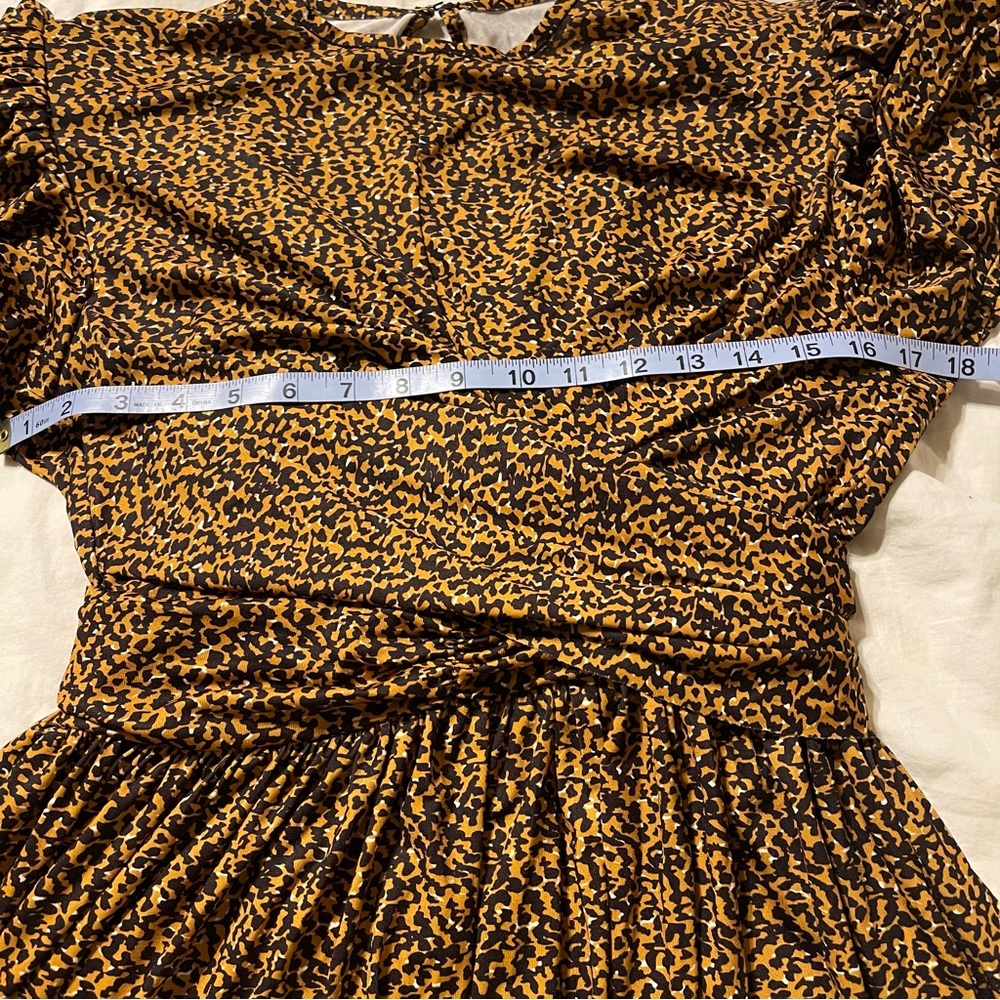 Isabel Marant Fauve Yellow Leopard Print JUCIENNE Sharkbite Jersey‎ Dress 6 - Picture 12 of 17